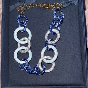 Elegant Blue and Silver Chain Necklace